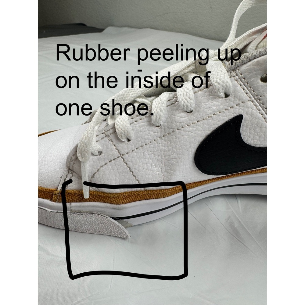 Nike Court Legacy White Black Tan Leather Sneakers Women's 9 - Picture 5 of 9